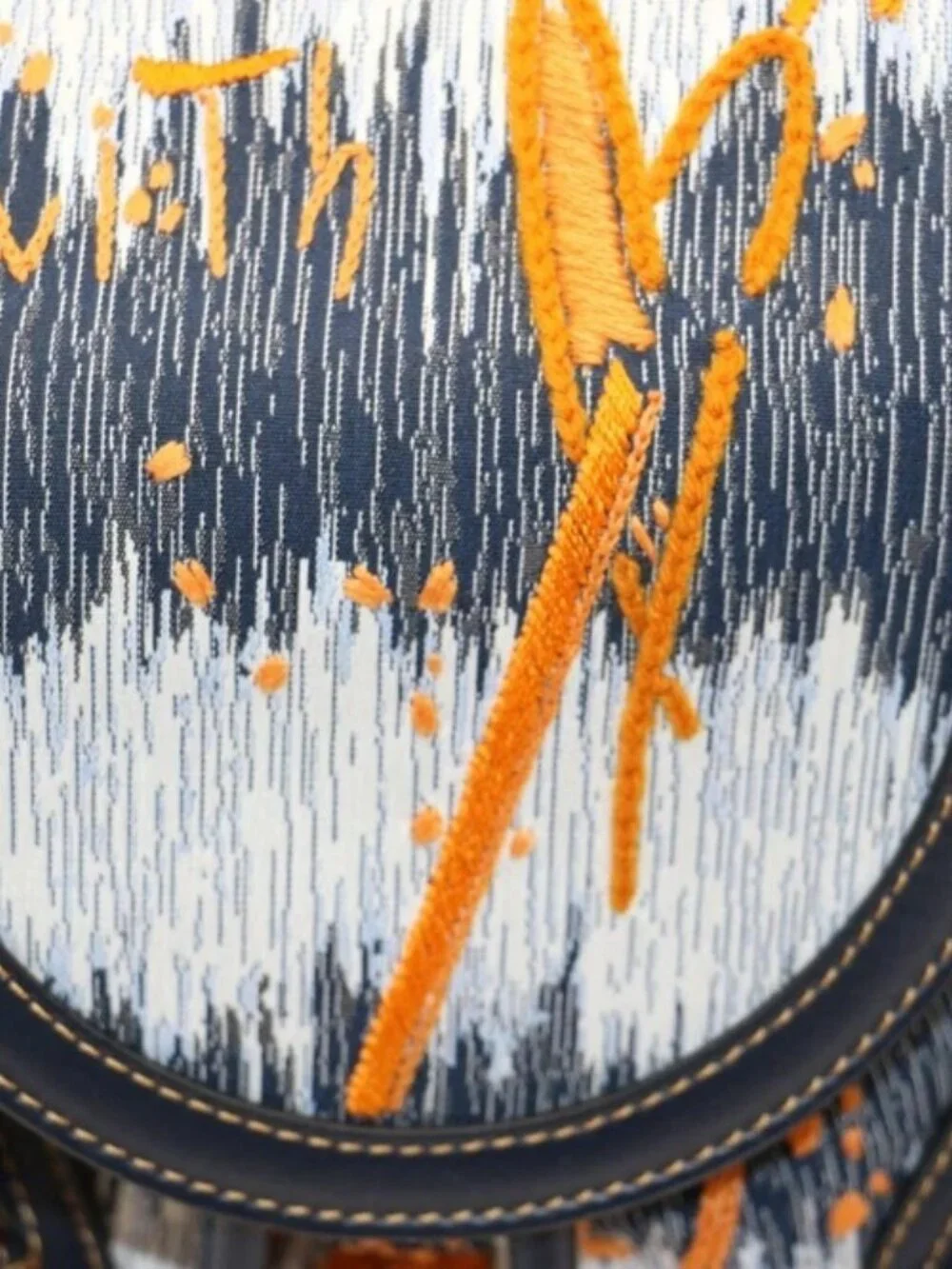 Christian Louboutin Explorafunk Small Denim Backpack - Orange/Navy